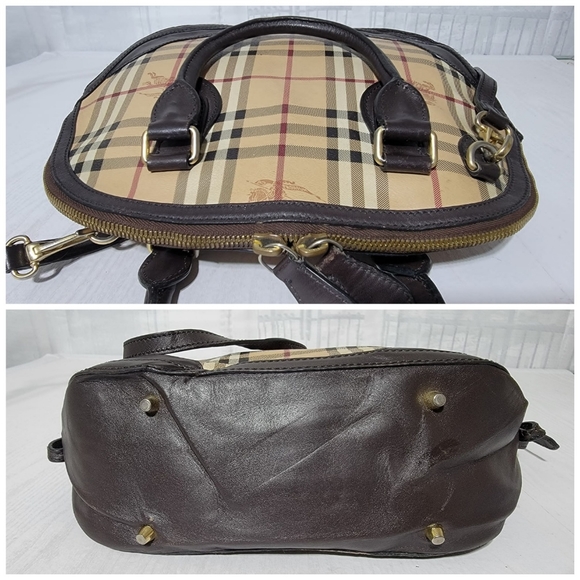 BURBERRYHaymarket Check Small Orchard Bowling Bag Chocolate - Picture 8 of 12